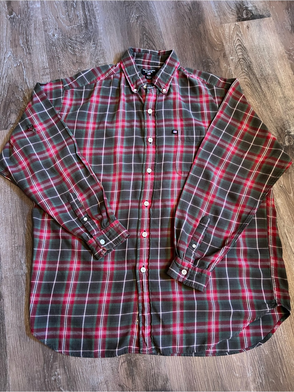 Ralph Lauren Red & Green Plaid Button-Down Shirt